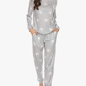 Gray Star Print Lounge Set